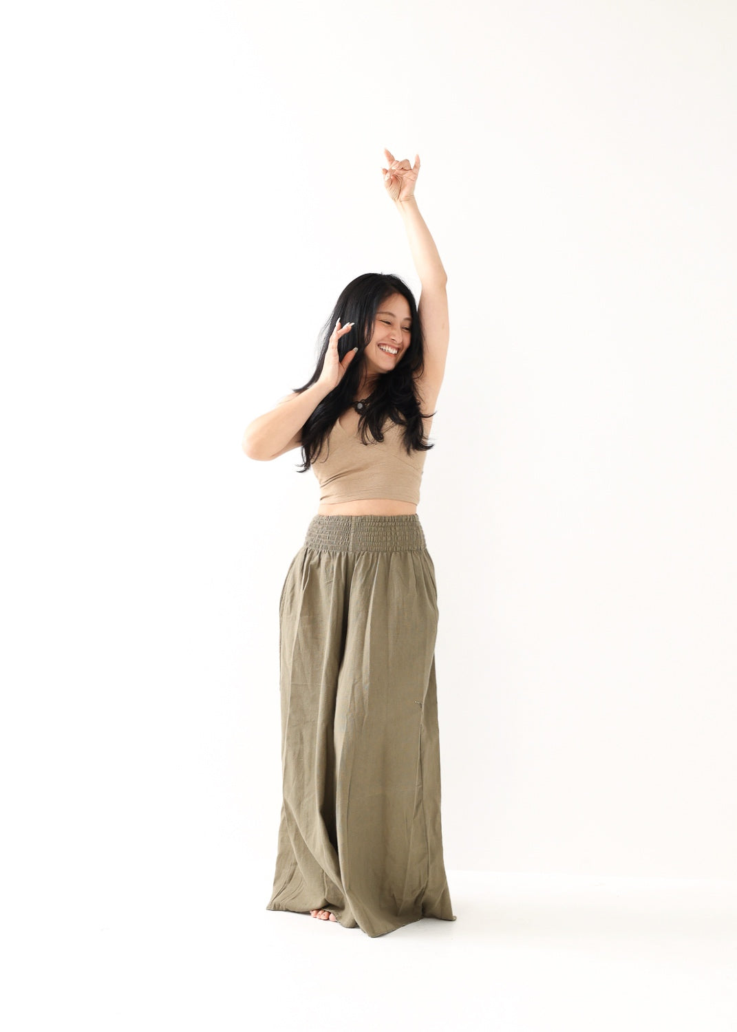 [Khadi of Love / 草木染め] Vネックホルター・クロップドトップス 全3色