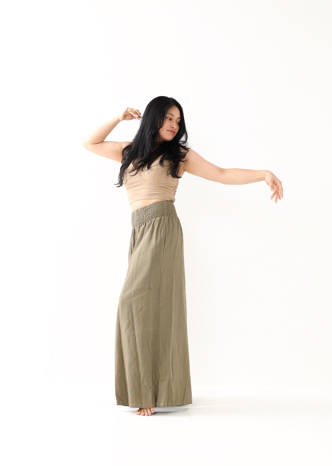 [Khadi of Love / 草木染め] Vネックホルター・クロップドトップス 全3色