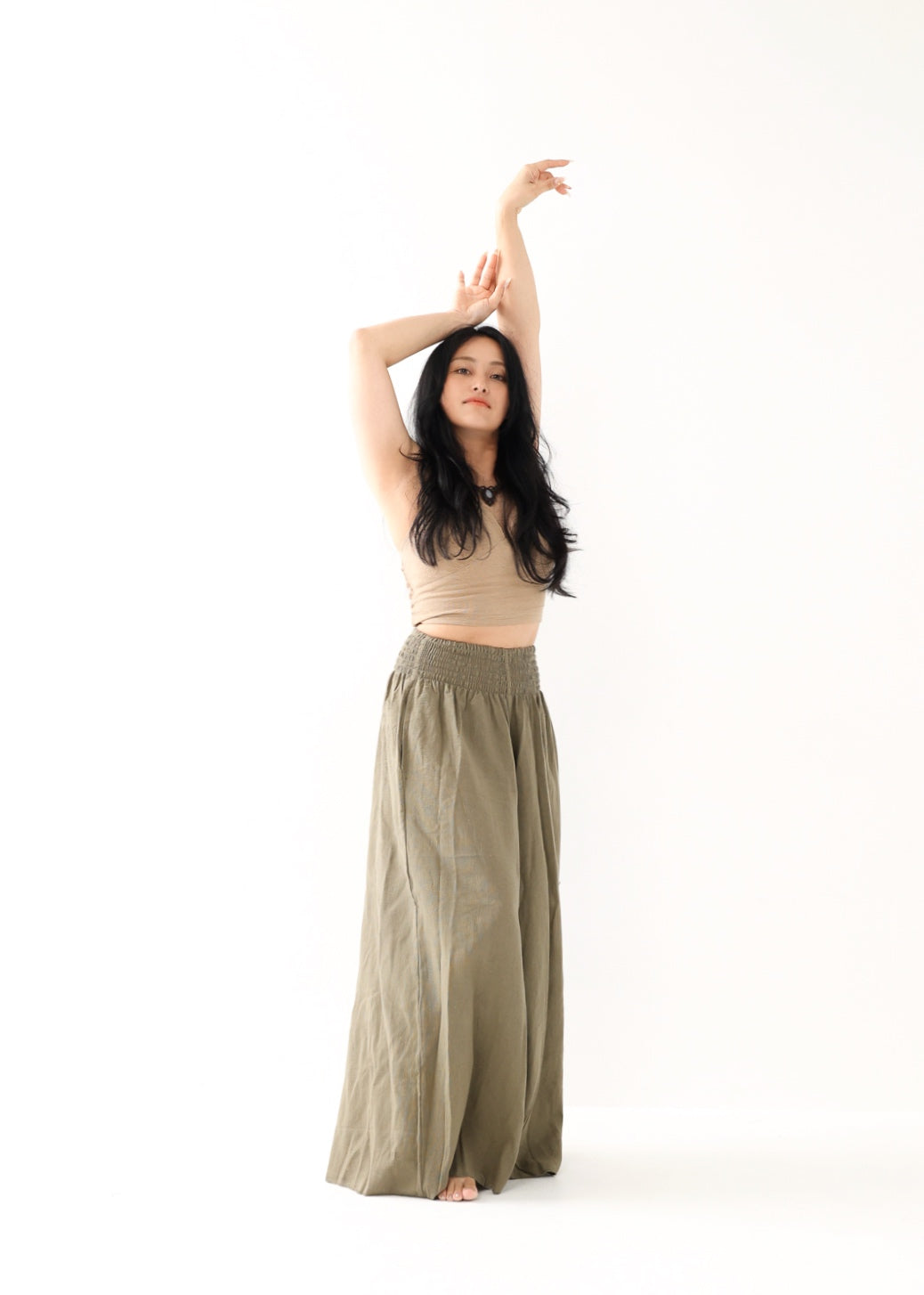 [Khadi of Love / 草木染め] Vネックホルター・クロップドトップス 全3色