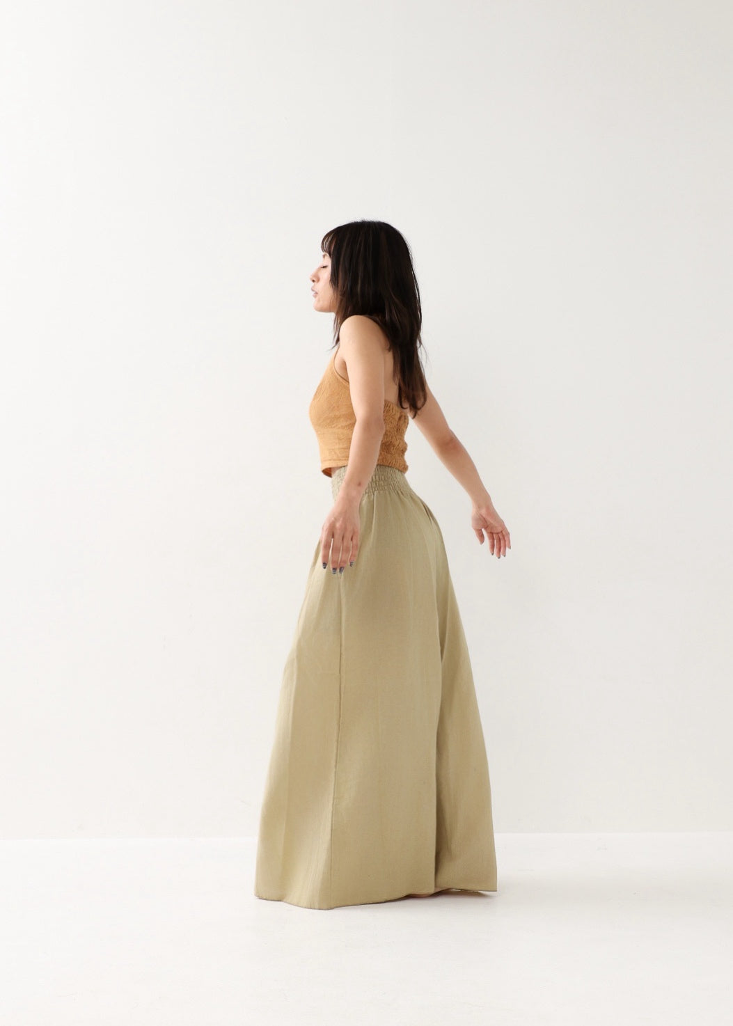 [Khadi of Love / 草木染め] Vネックホルター・クロップドトップス 全3色