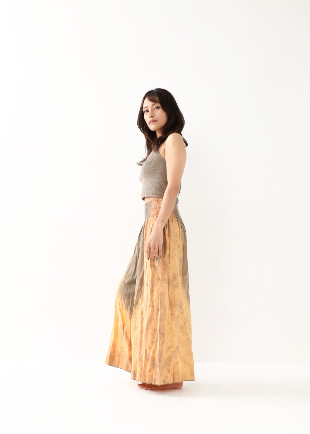 [Khadi of Love / 草木染め] Vネックホルター・クロップドトップス 全3色