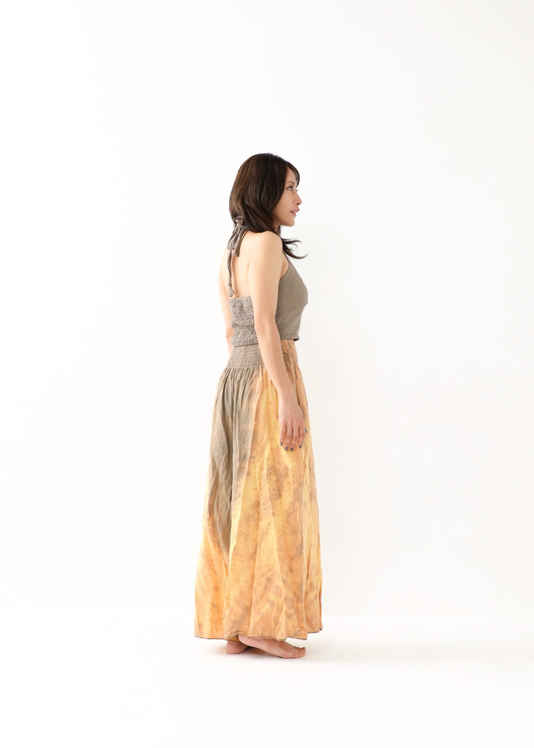 [Khadi of Love / 草木染め] Vネックホルター・クロップドトップス 全3色
