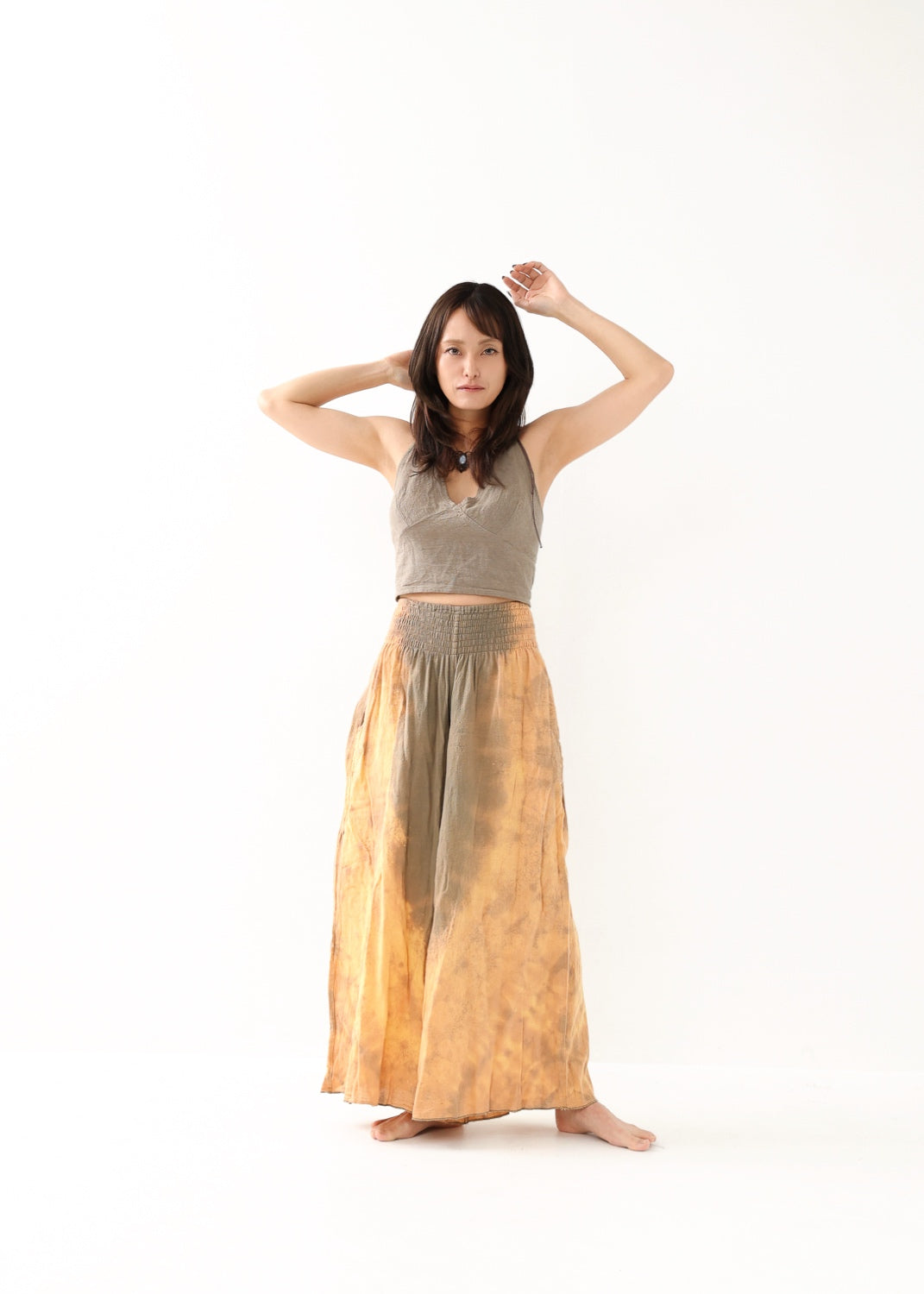 [Khadi of Love / 草木染め] Vネックホルター・クロップドトップス 全3色