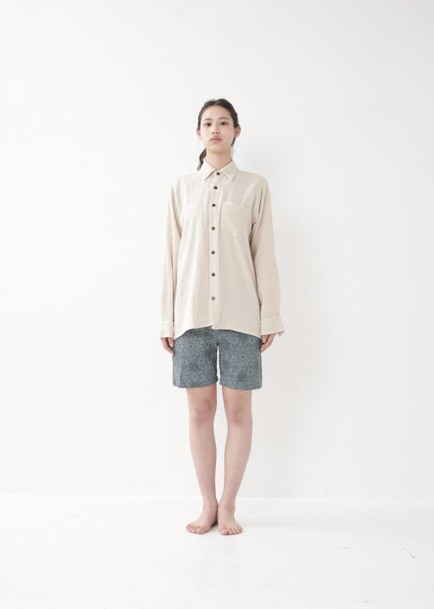 [Khadi of Love] ユニセックス・リラックスカディシャツ (きなり)