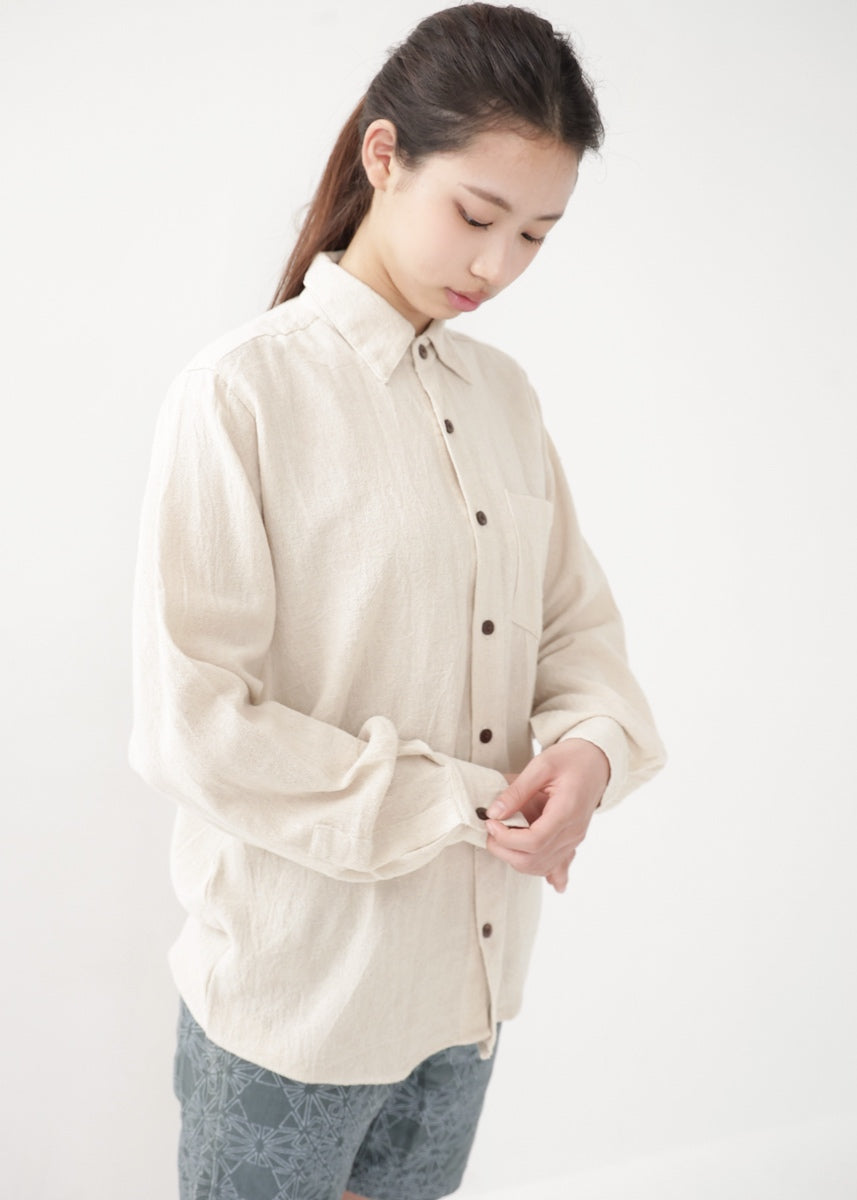[Khadi of Love] ユニセックス・リラックスカディシャツ (きなり)