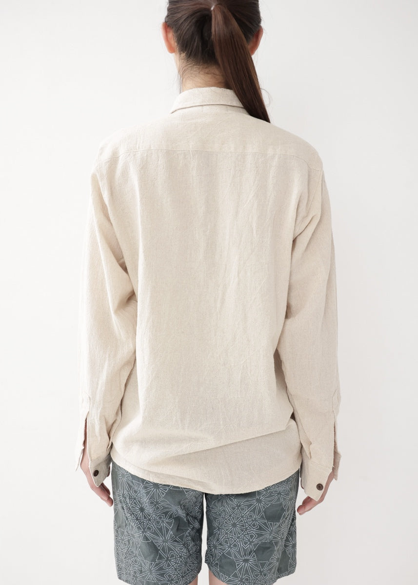 [Khadi of Love] ユニセックス・リラックスカディシャツ (きなり)