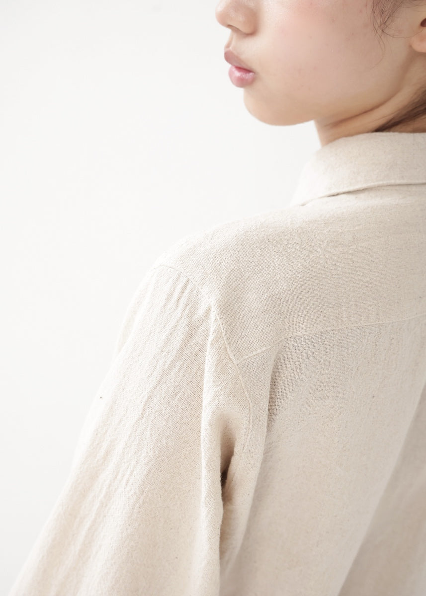 [Khadi of Love] ユニセックス・リラックスカディシャツ (きなり)