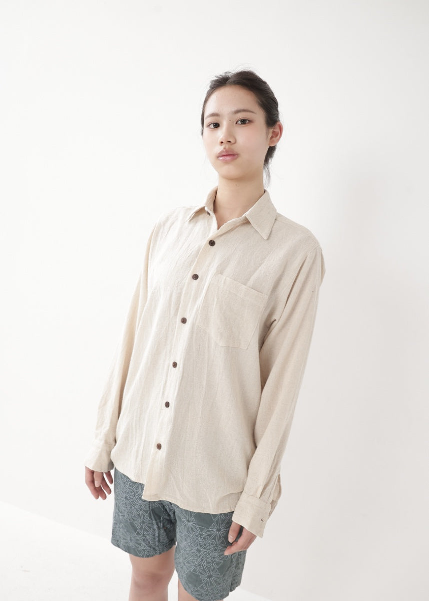 [Khadi of Love] ユニセックス・リラックスカディシャツ (きなり)