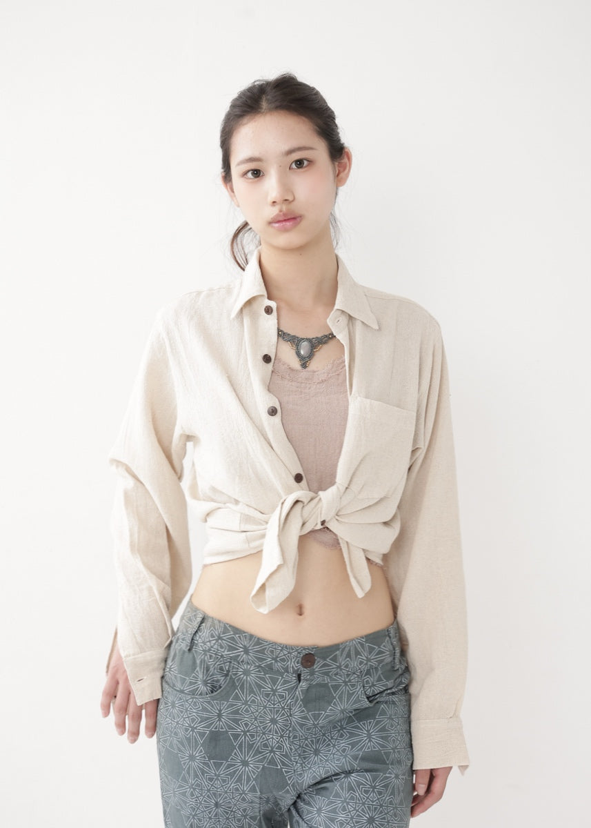 [Khadi of Love] ユニセックス・リラックスカディシャツ (きなり)