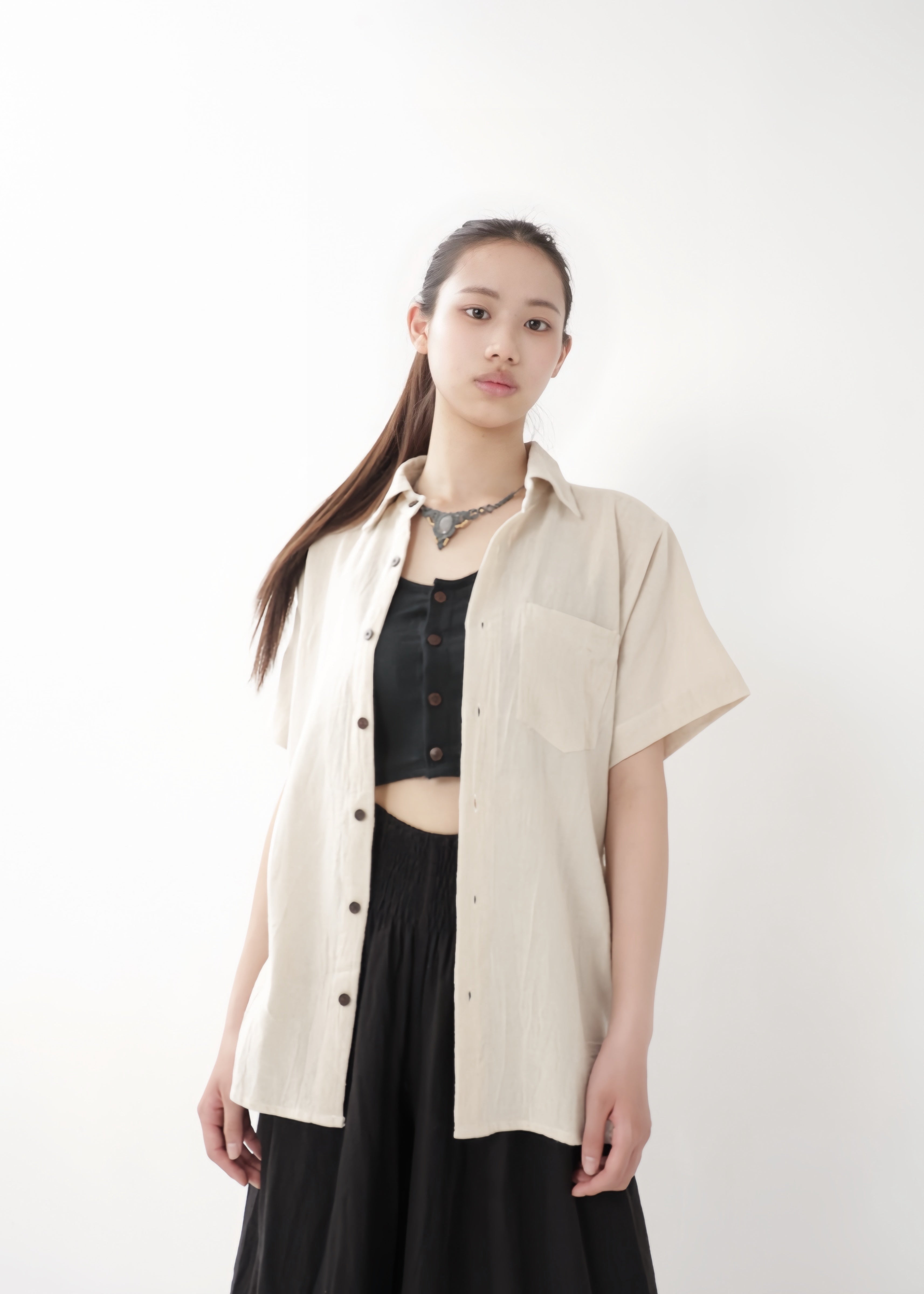 [Khadi of Love] ユニセックス・リラックスカディシャツ (きなり)
