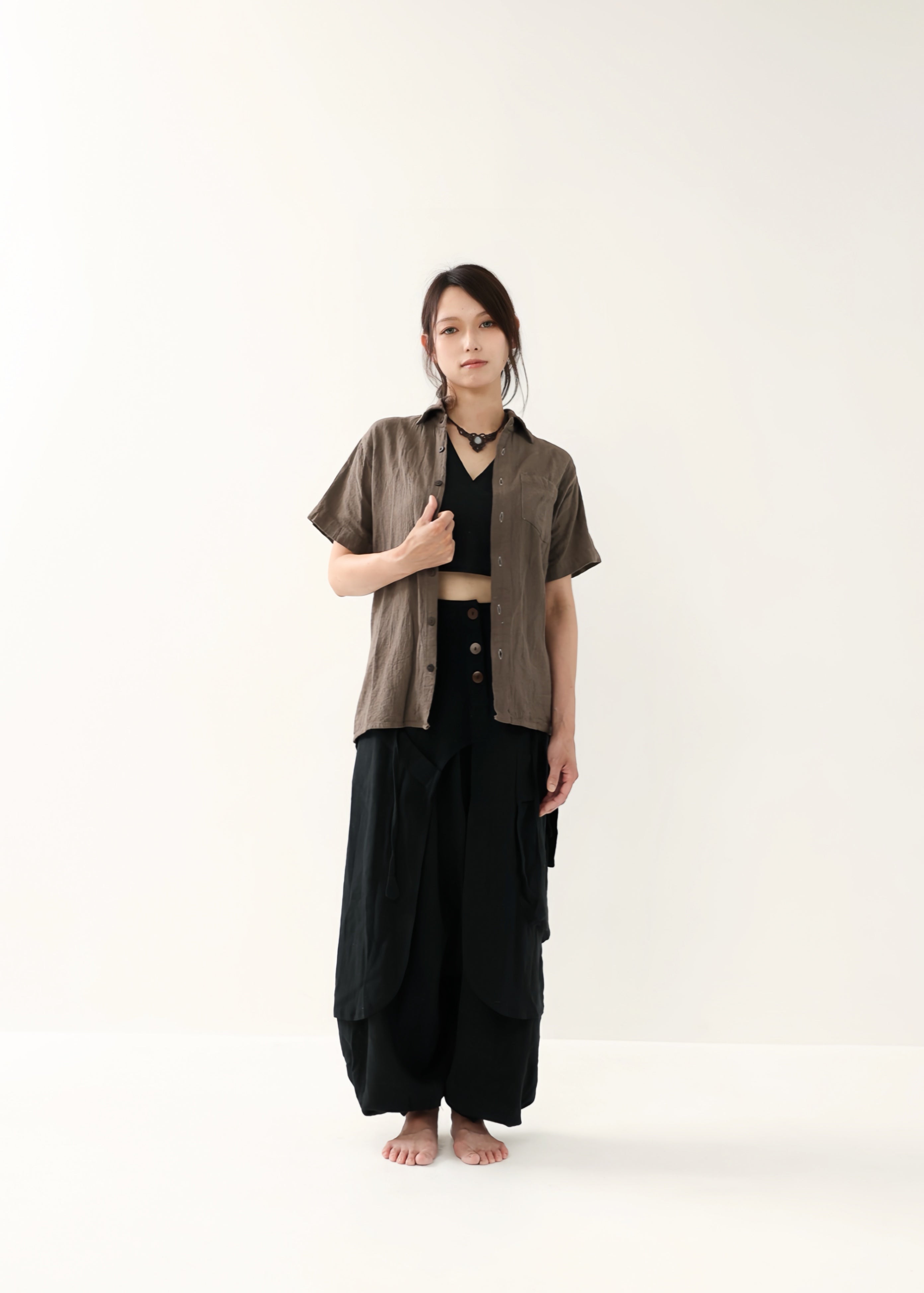 [Khadi of Love /ユニセックス] 草木染め・リラックスカディシャツ 全3色