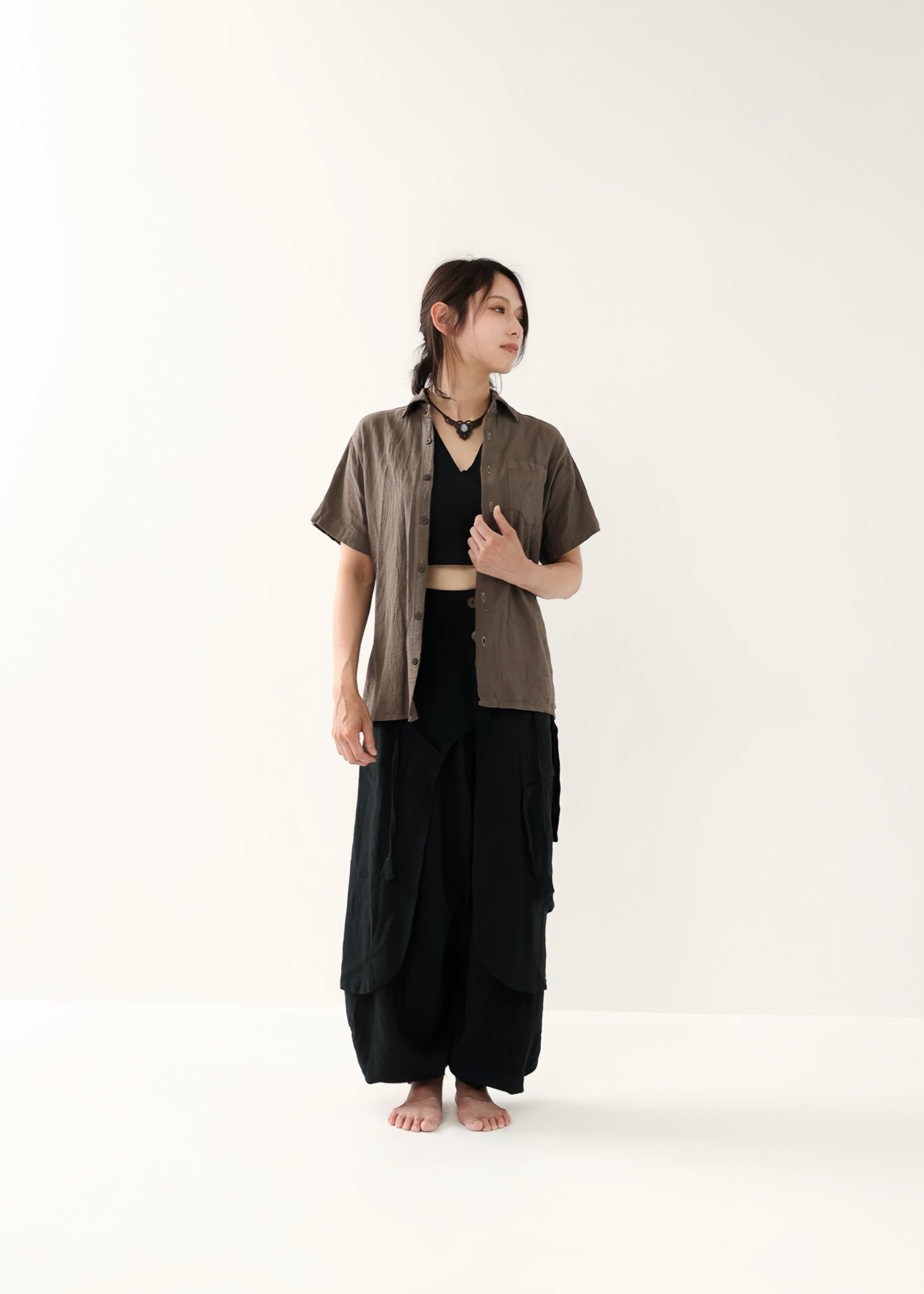 [Khadi of Love /ユニセックス] 草木染め・リラックスカディシャツ 全3色