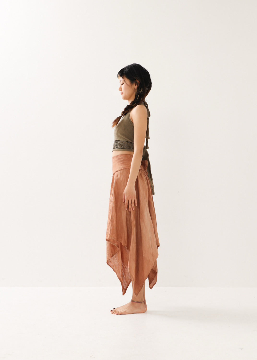 [ELFY DANCE/コラボ限定品] 草木染め・フェアリーペタルスカート 全2色
