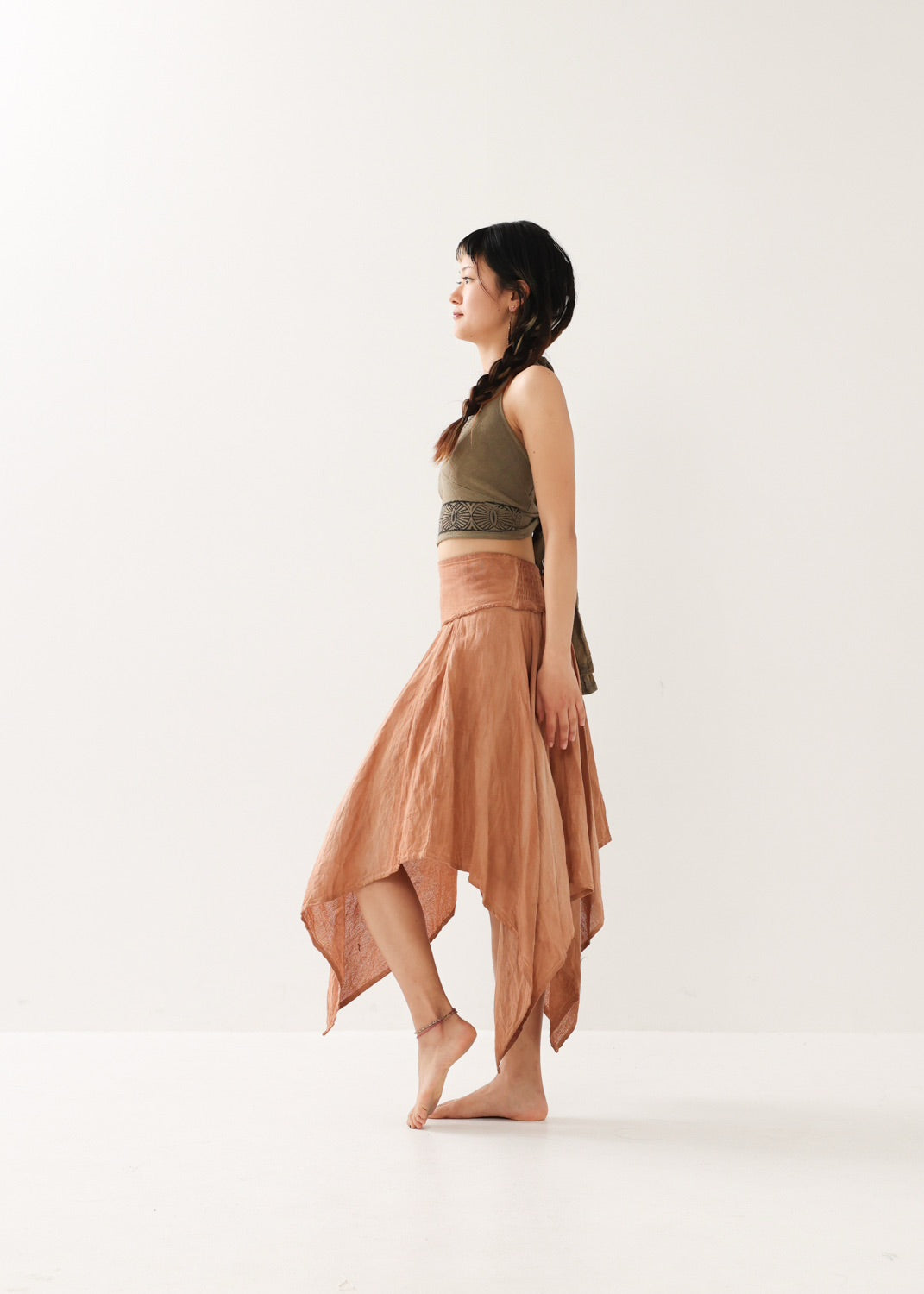 [ELFY DANCE/コラボ限定品] 草木染め・フェアリーペタルスカート 全2色