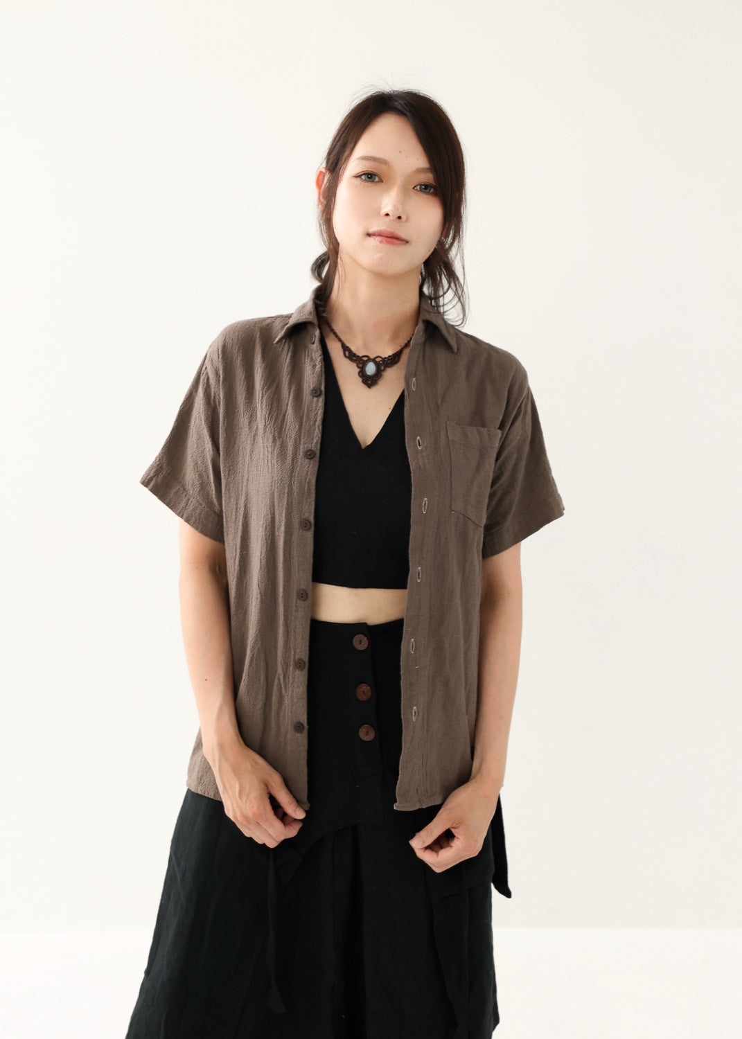 [Khadi of Love /ユニセックス] 草木染め・リラックスカディシャツ 全3色