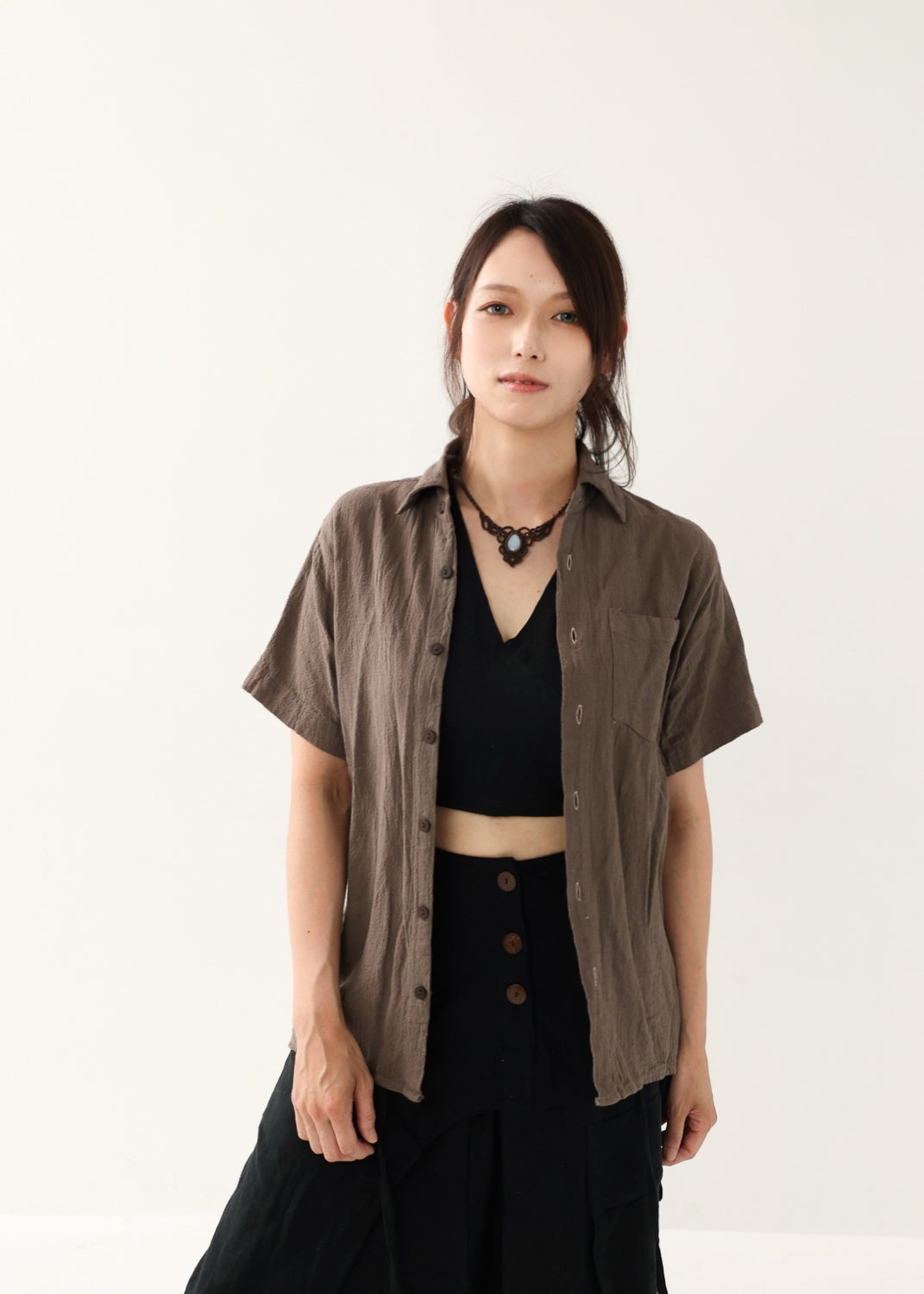 [Khadi of Love /ユニセックス] 草木染め・リラックスカディシャツ 全3色