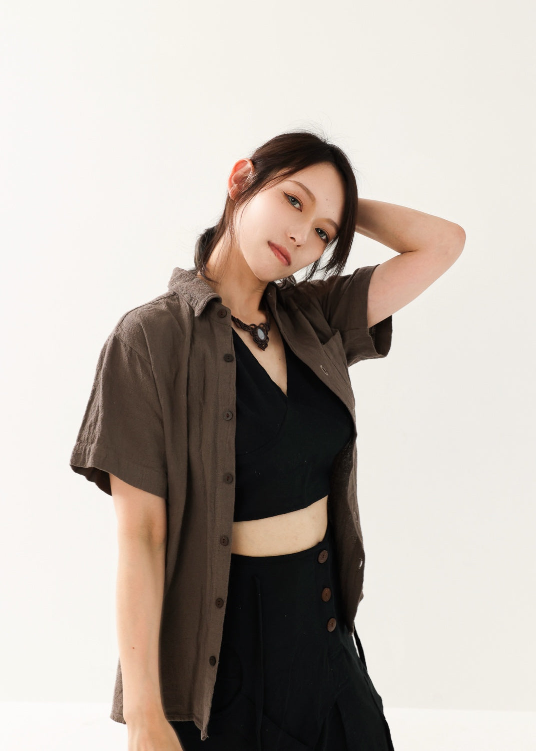 [Khadi of Love /ユニセックス] 草木染め・リラックスカディシャツ 全3色