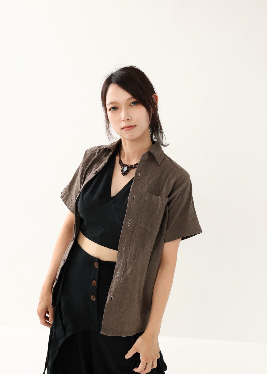 [Khadi of Love /ユニセックス] 草木染め・リラックスカディシャツ 全3色