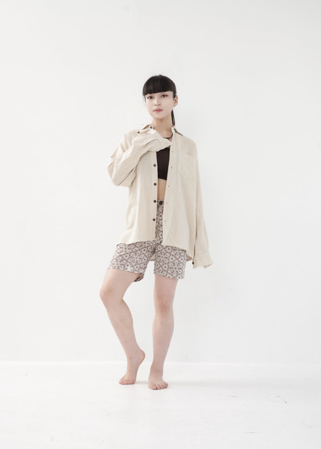 [Khadi of Love] ユニセックス・リラックスカディシャツ (きなり)