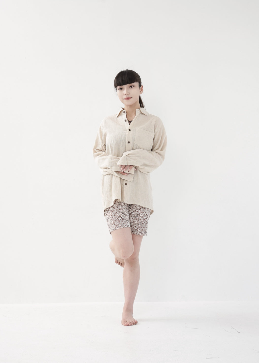 [Khadi of Love] ユニセックス・リラックスカディシャツ (きなり)