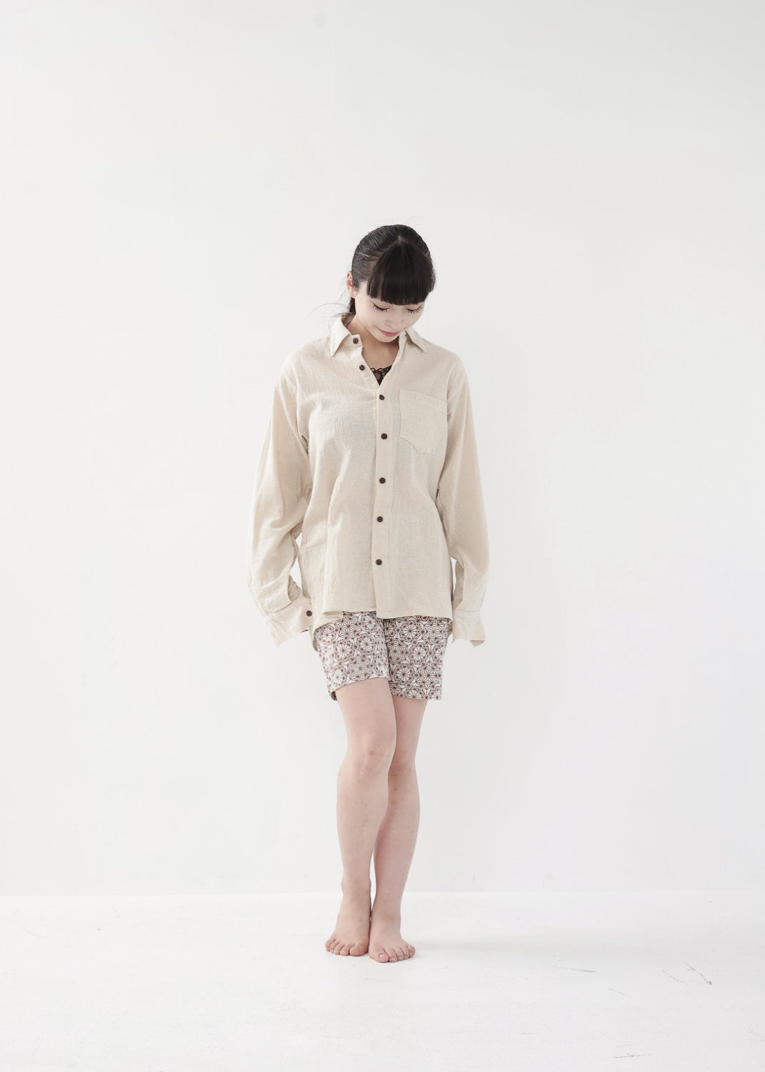 [Khadi of Love] ユニセックス・リラックスカディシャツ (きなり)
