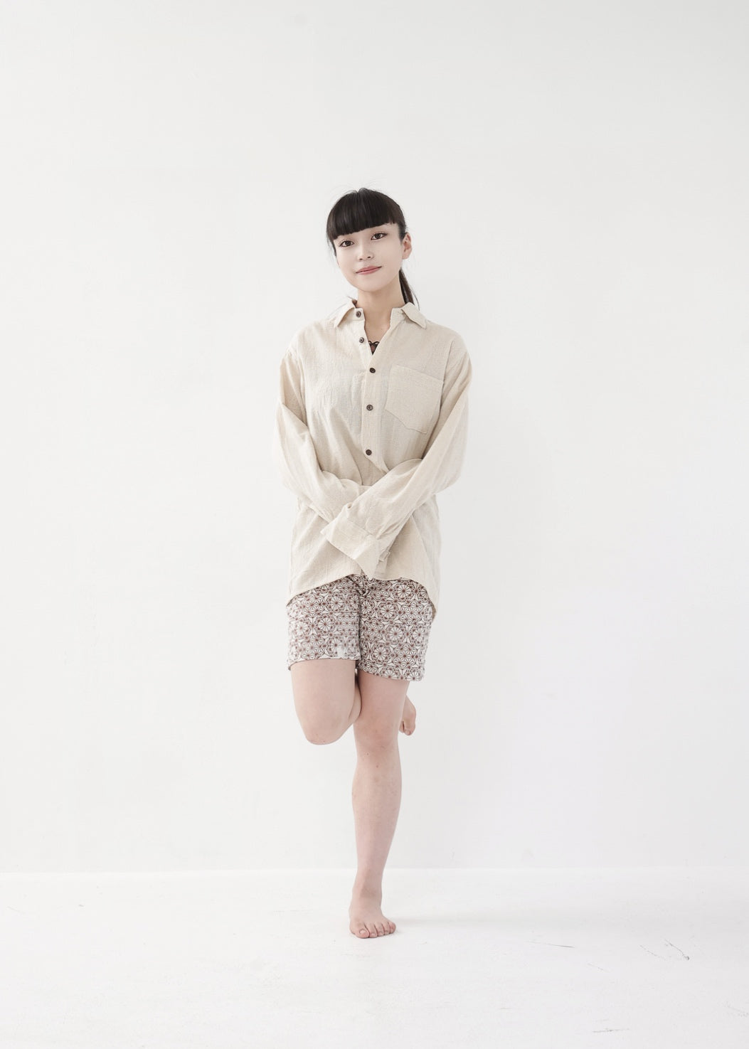 [Khadi of Love] ユニセックス・リラックスカディシャツ (きなり)