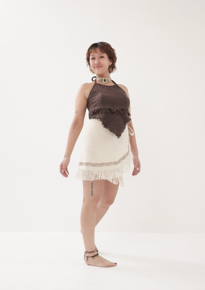 [Tribal Earth] ヴィネアライン・シャギーラップスカート
