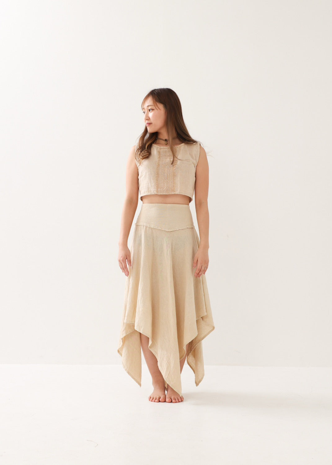 [ELFY DANCE/コラボ限定品] 草木染め・フェアリーペタルスカート 全2色