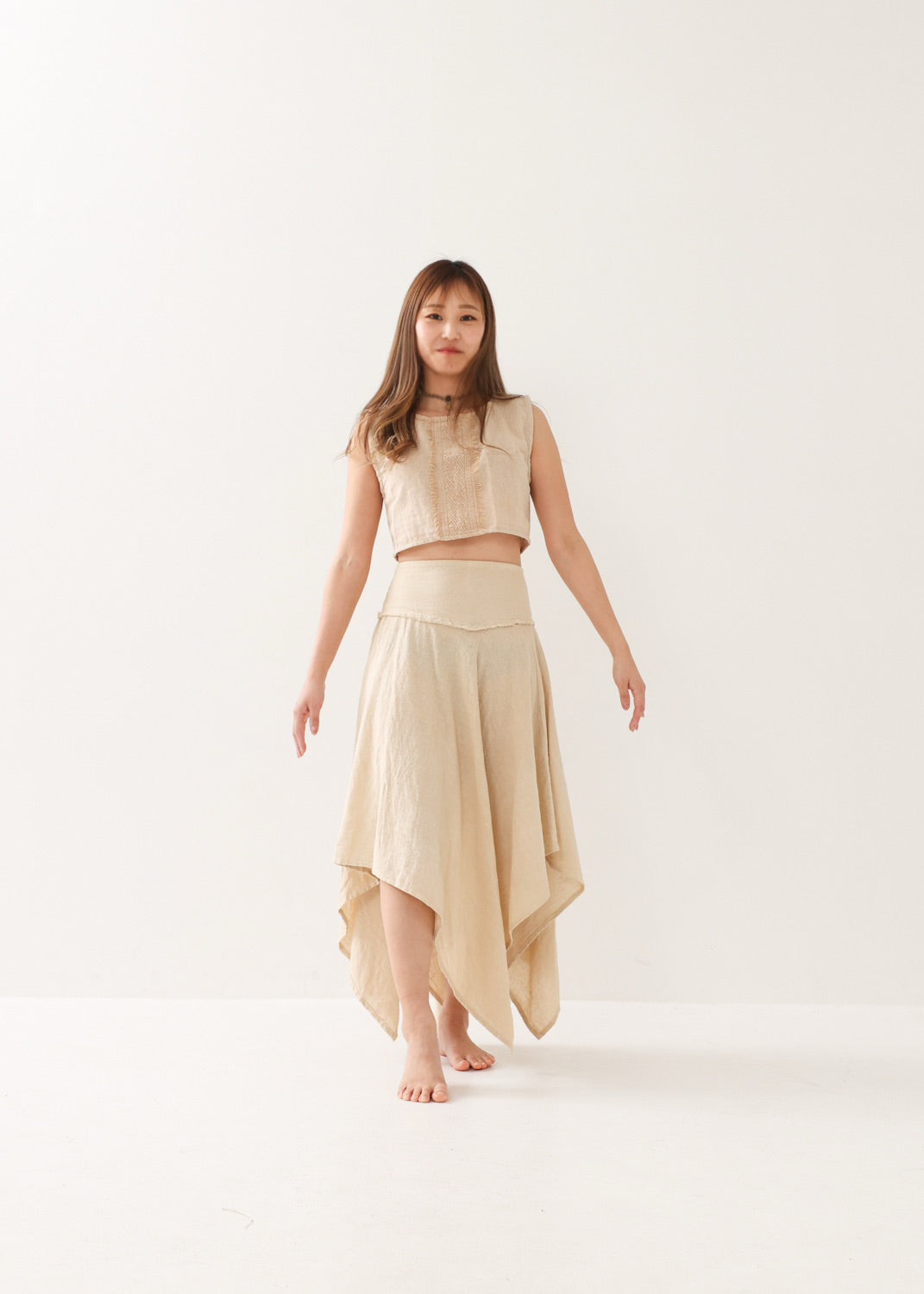 [ELFY DANCE/コラボ限定品] 草木染め・フェアリーペタルスカート 全2色