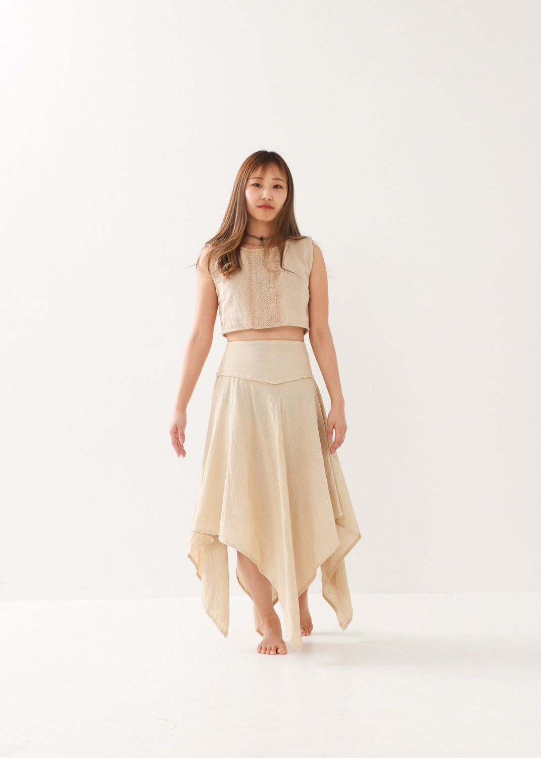 [ELFY DANCE/コラボ限定品] 草木染め・フェアリーペタルスカート 全2色