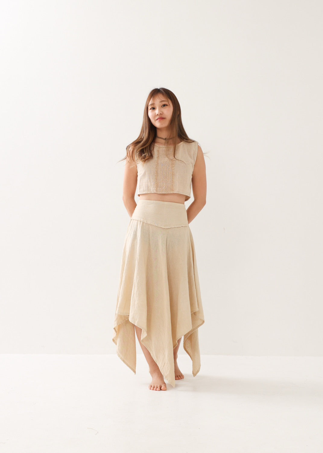 [ELFY DANCE/コラボ限定品] 草木染め・フェアリーペタルスカート 全2色