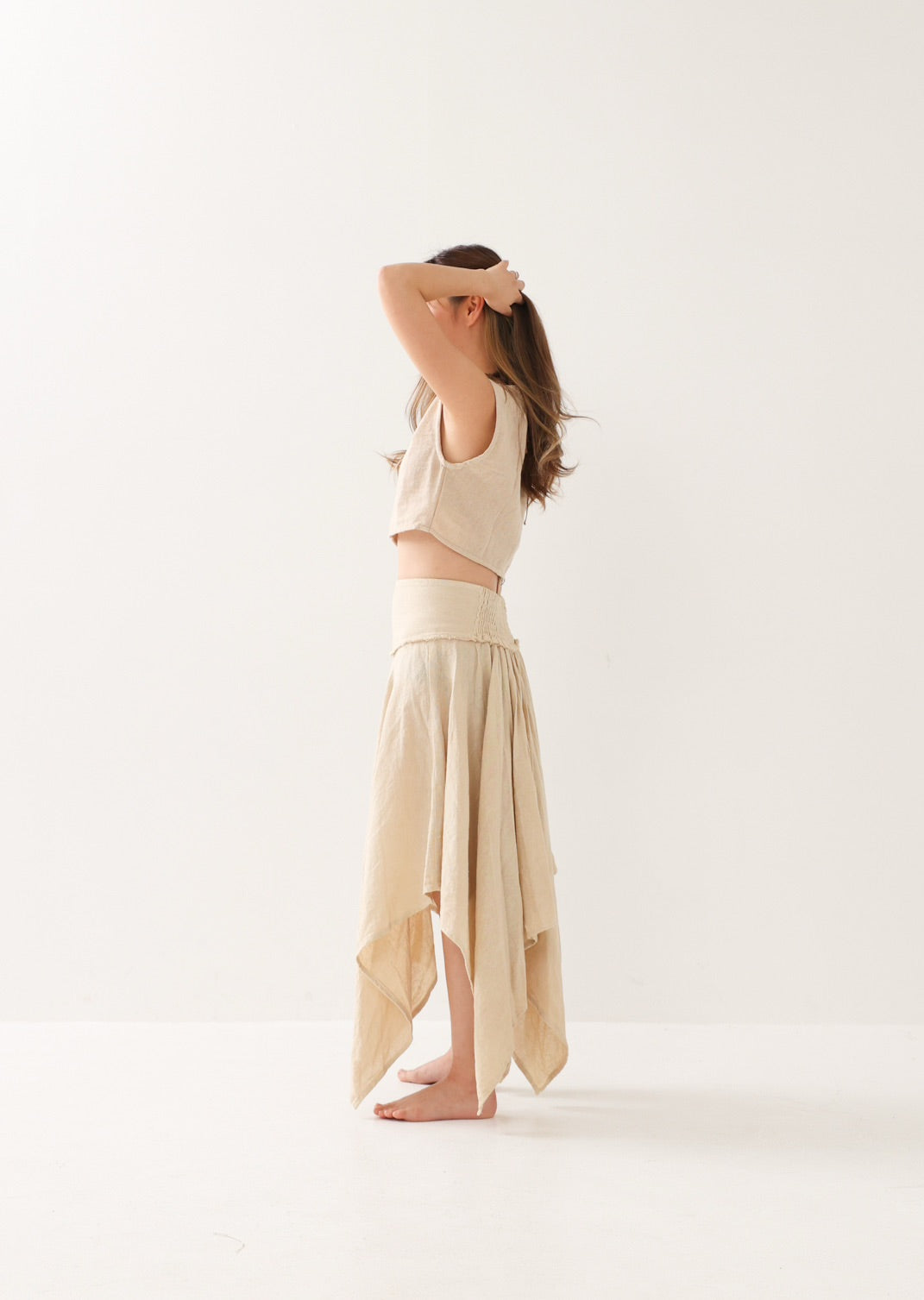 [ELFY DANCE/コラボ限定品] 草木染め・フェアリーペタルスカート 全2色