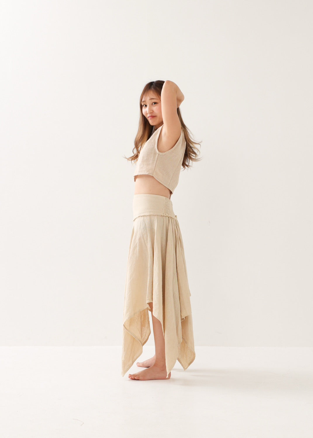 [ELFY DANCE/コラボ限定品] 草木染め・フェアリーペタルスカート 全2色