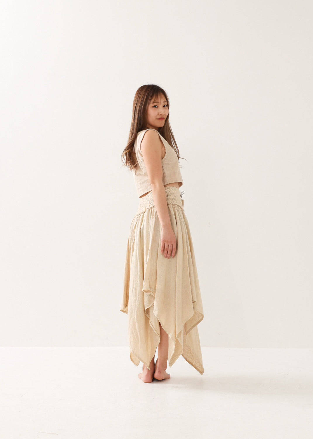 [ELFY DANCE/コラボ限定品] 草木染め・フェアリーペタルスカート 全2色
