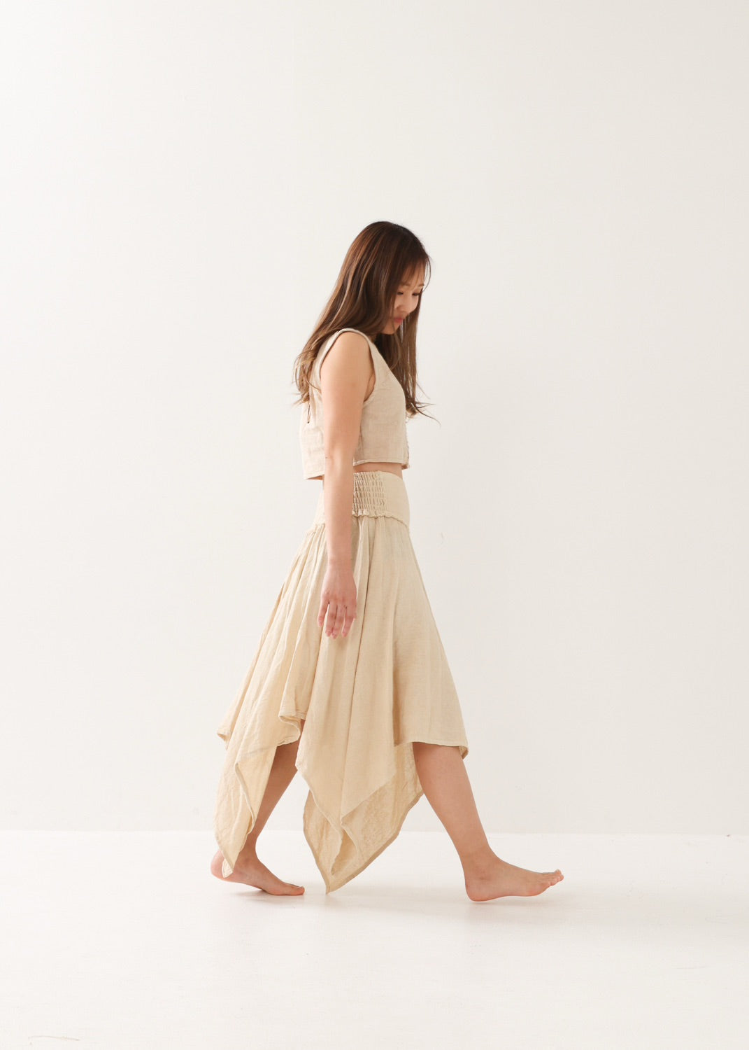 [ELFY DANCE/コラボ限定品] 草木染め・フェアリーペタルスカート 全2色