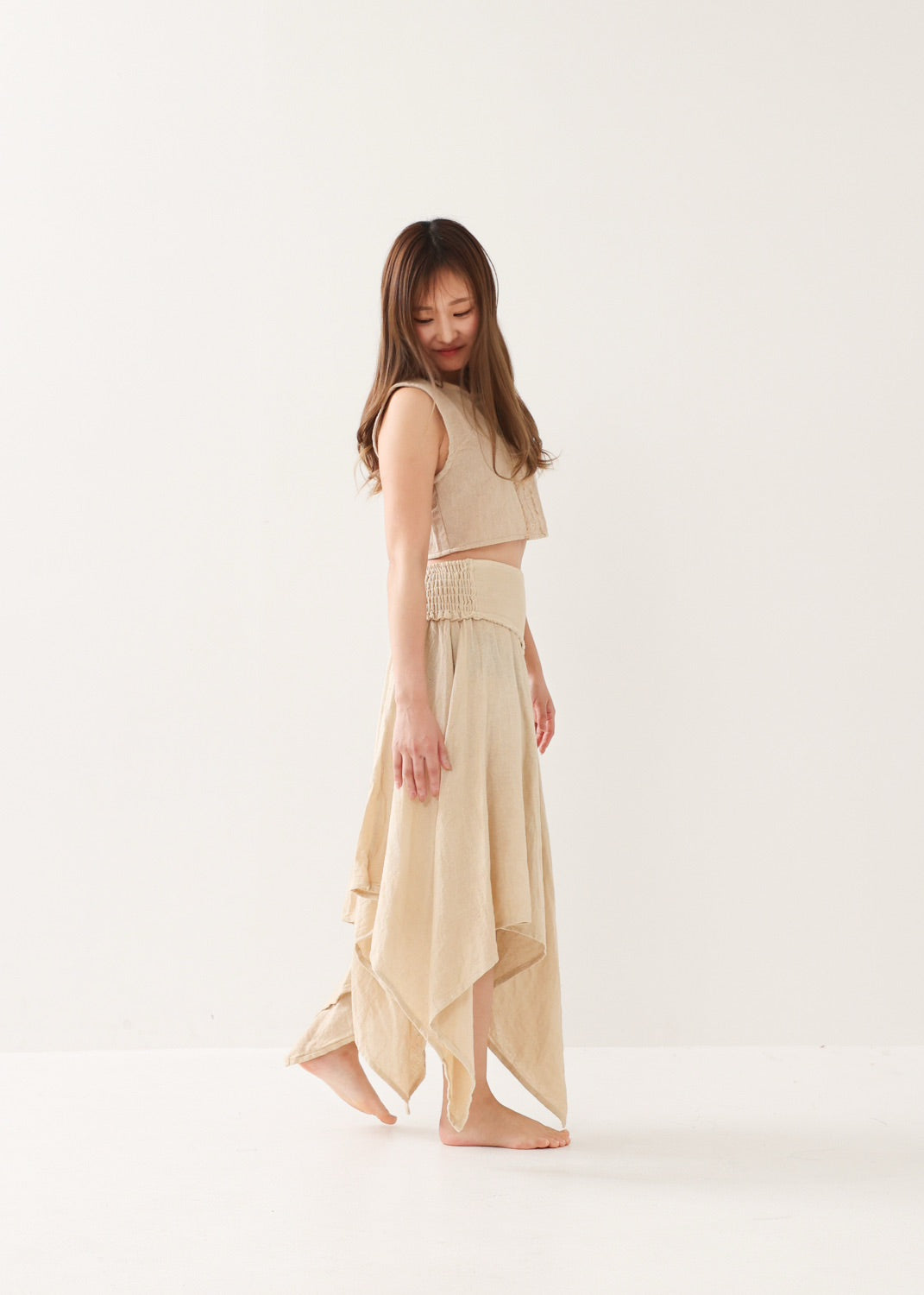 [ELFY DANCE/コラボ限定品] 草木染め・フェアリーペタルスカート 全2色