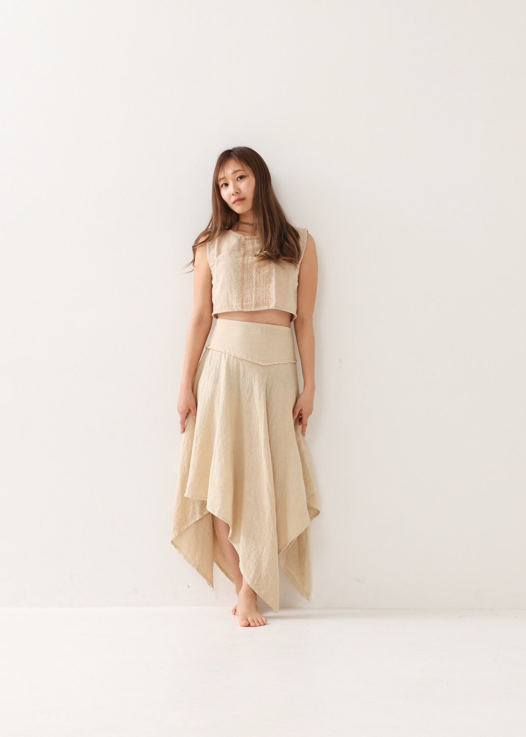 [ELFY DANCE/コラボ限定品] 草木染め・フェアリーペタルスカート 全2色