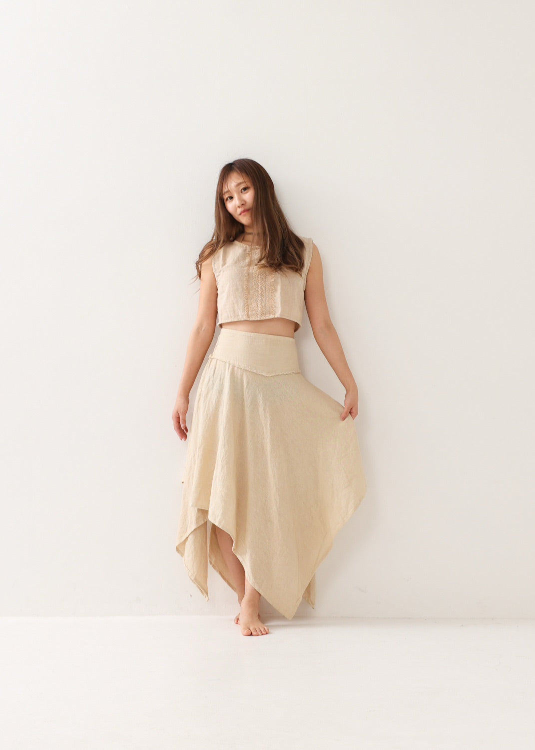 [ELFY DANCE/コラボ限定品] 草木染め・フェアリーペタルスカート 全2色