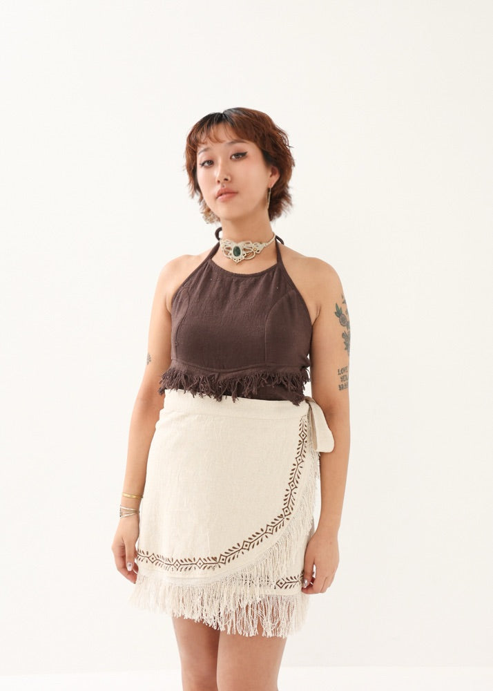 [Tribal Earth] ヴィネアライン・シャギーラップスカート