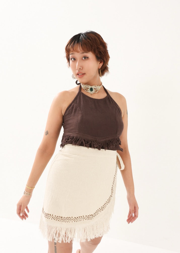 [Tribal Earth] ヴィネアライン・シャギーラップスカート