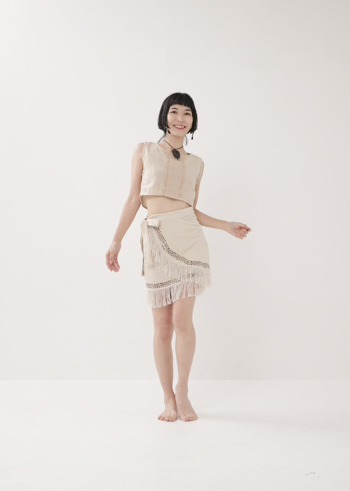 [Tribal Earth] ヴィネアライン・シャギーラップスカート