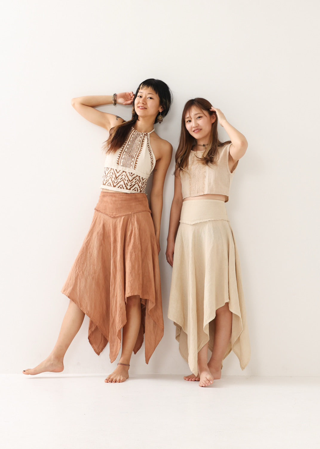 [ELFY DANCE/コラボ限定品] 草木染め・フェアリーペタルスカート 全2色
