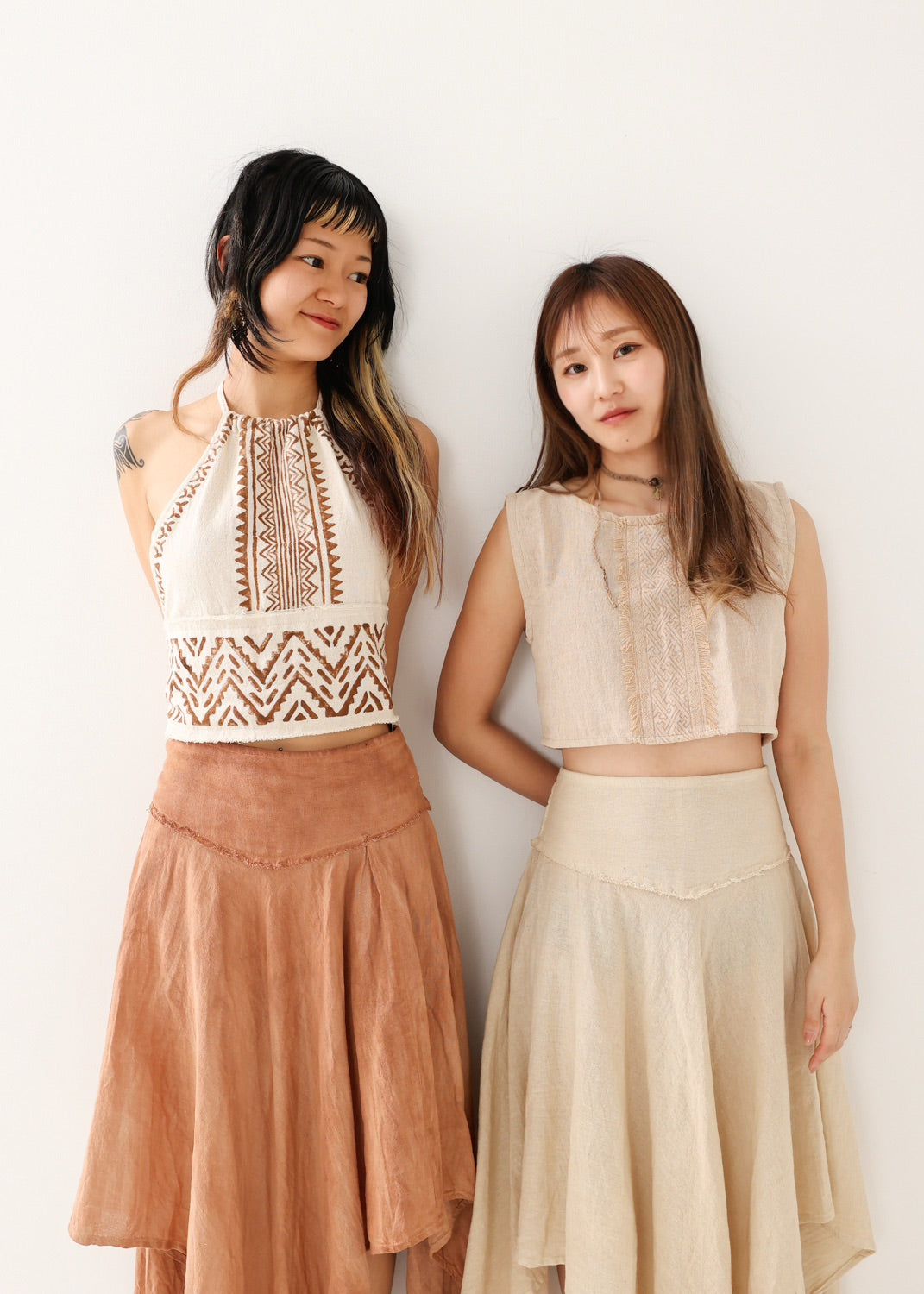 [ELFY DANCE/コラボ限定品] 草木染め・フェアリーペタルスカート 全2色