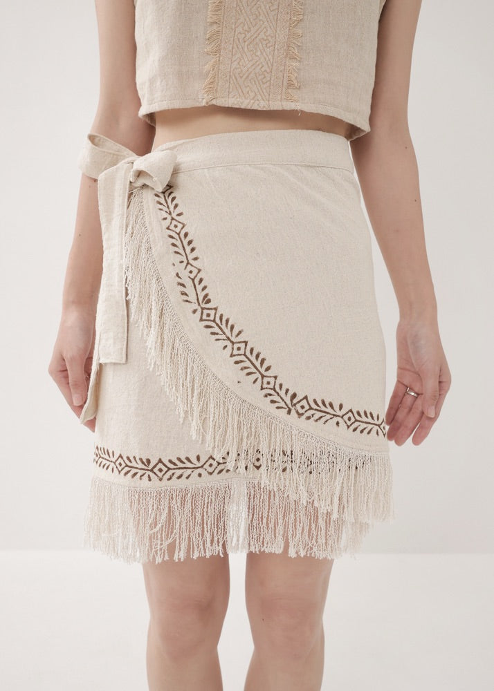 [Tribal Earth] ヴィネアライン・シャギーラップスカート