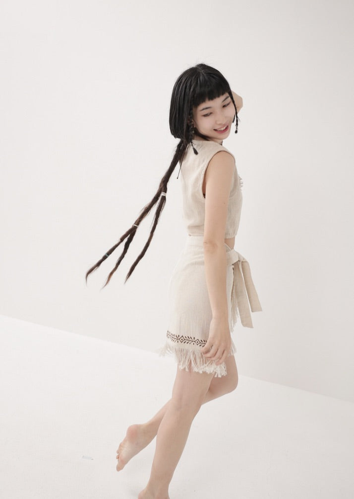 [Tribal Earth] ヴィネアライン・シャギーラップスカート