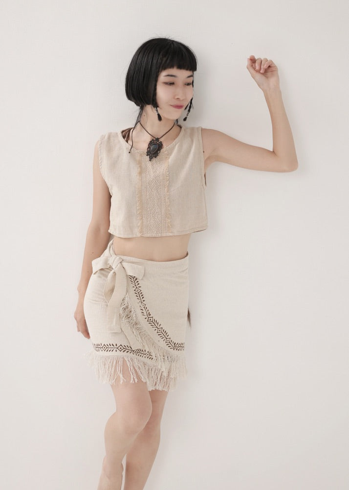 [Tribal Earth] ヴィネアライン・シャギーラップスカート