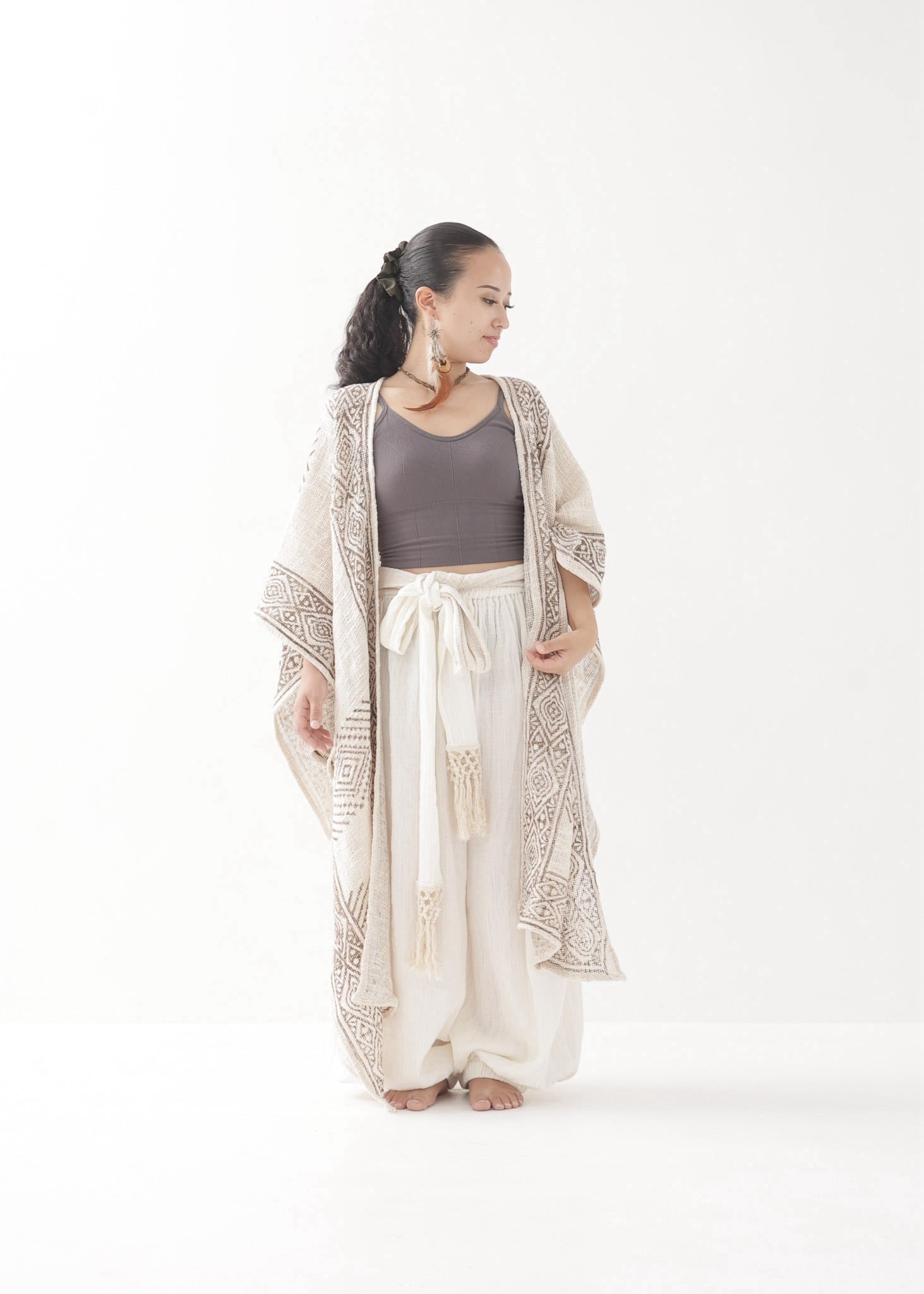 着物 生地 羽織り ショール イタリア デザイナー Kimono