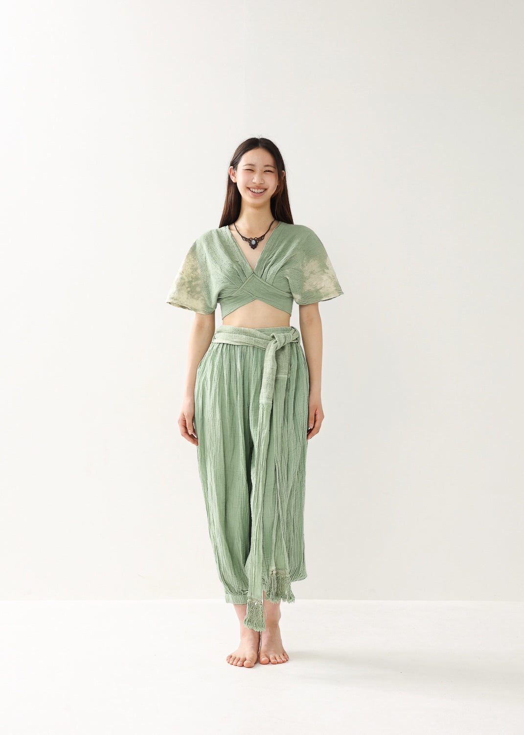 [Khadi of Love] バックノット・ カイトスリーブトップス (草木染め/全２色)