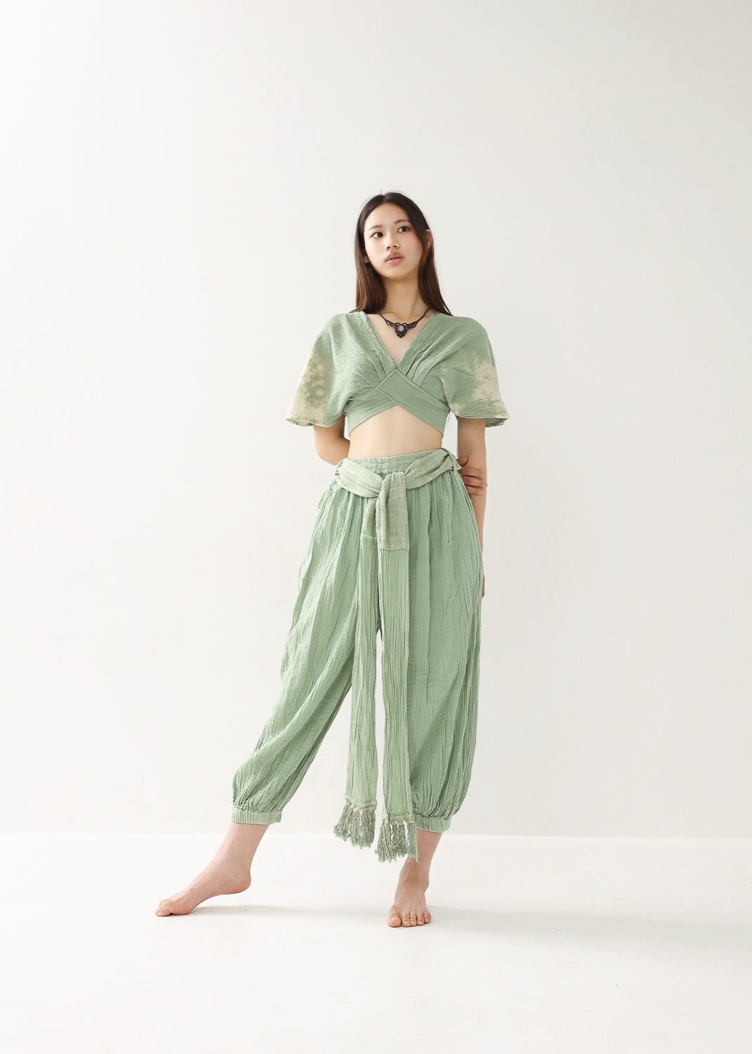 [Khadi of Love] バックノット・ カイトスリーブトップス (草木染め/全２色)