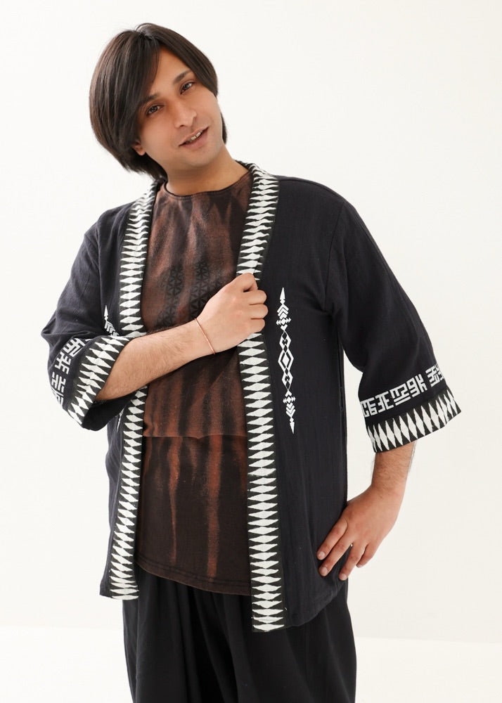 [PSYENCE × KujA コラボ限定品] YATA kimono コットン羽織